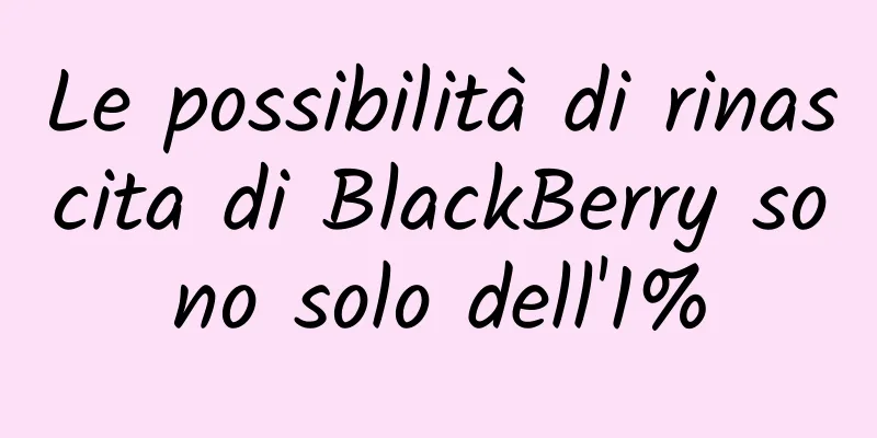 Le possibilità di rinascita di BlackBerry sono solo dell'1%