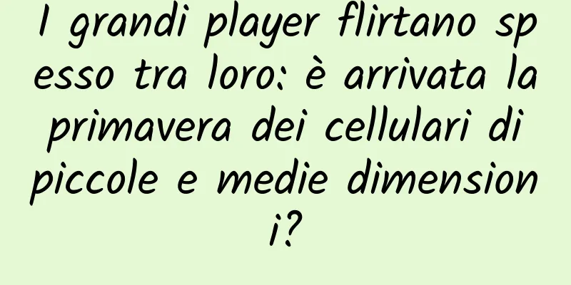I grandi player flirtano spesso tra loro: è arrivata la primavera dei cellulari di piccole e medie dimensioni?