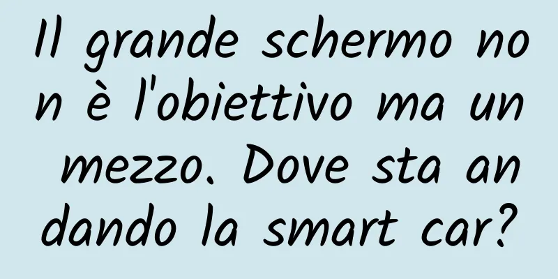 Il grande schermo non è l'obiettivo ma un mezzo. Dove sta andando la smart car?