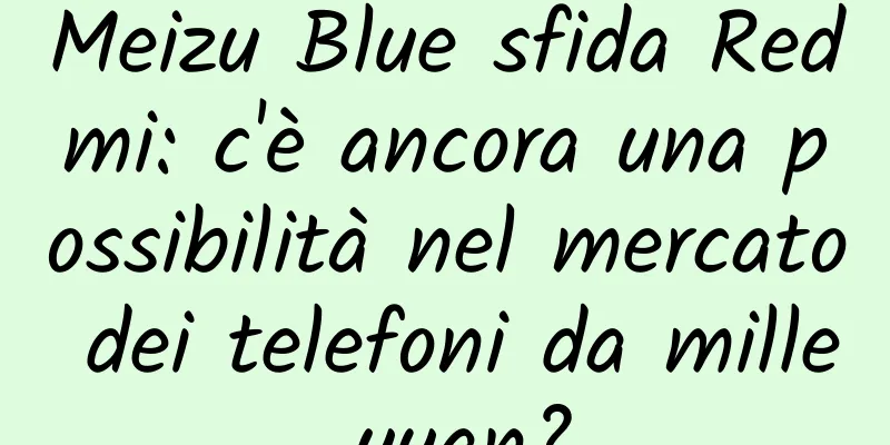Meizu Blue sfida Redmi: c'è ancora una possibilità nel mercato dei telefoni da mille yuan?
