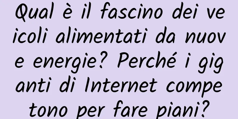 Qual è il fascino dei veicoli alimentati da nuove energie? Perché i giganti di Internet competono per fare piani?