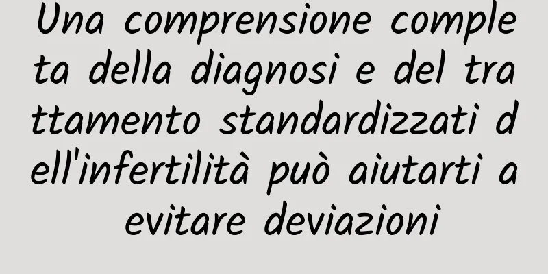Una comprensione completa della diagnosi e del trattamento standardizzati dell'infertilità può aiutarti a evitare deviazioni