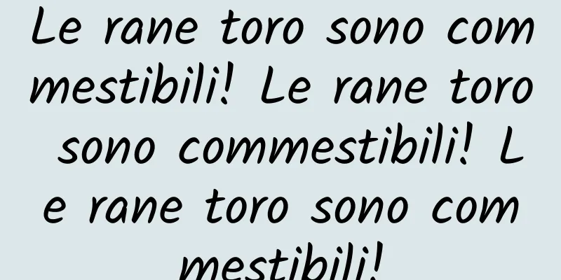Le rane toro sono commestibili! Le rane toro sono commestibili! Le rane toro sono commestibili!