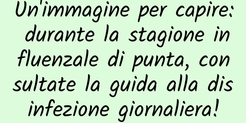 Un'immagine per capire: durante la stagione influenzale di punta, consultate la guida alla disinfezione giornaliera!