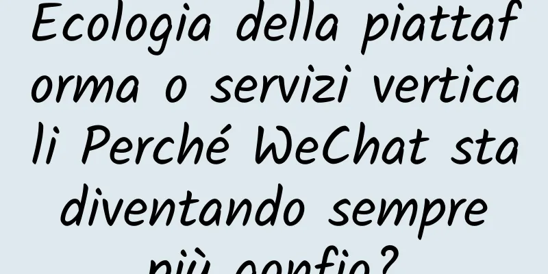 Ecologia della piattaforma o servizi verticali Perché WeChat sta diventando sempre più gonfio?