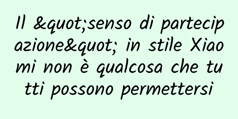 Il "senso di partecipazione" in stile Xiaomi non è qualcosa che tutti possono permettersi