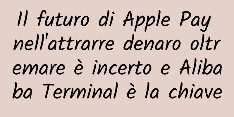 Il futuro di Apple Pay nell'attrarre denaro oltremare è incerto e Alibaba Terminal è la chiave