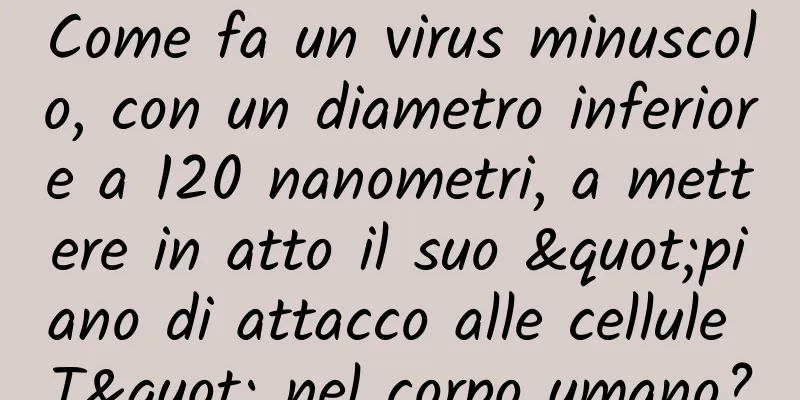 Come fa un virus minuscolo, con un diametro inferiore a 120 nanometri, a mettere in atto il suo "piano di attacco alle cellule T" nel corpo umano?