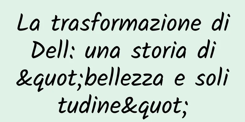 La trasformazione di Dell: una storia di "bellezza e solitudine"