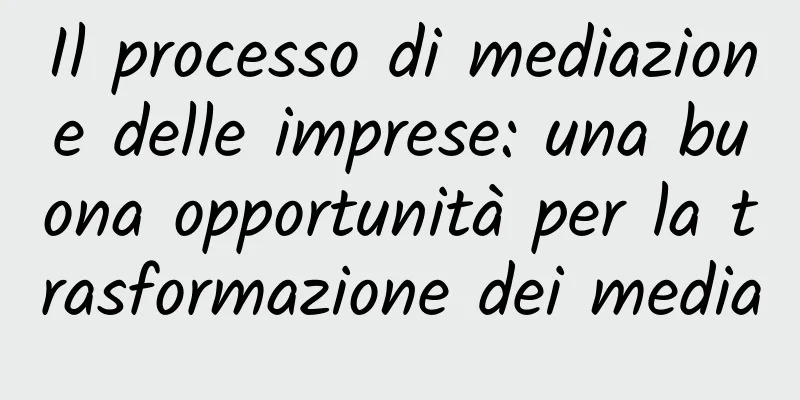Il processo di mediazione delle imprese: una buona opportunità per la trasformazione dei media