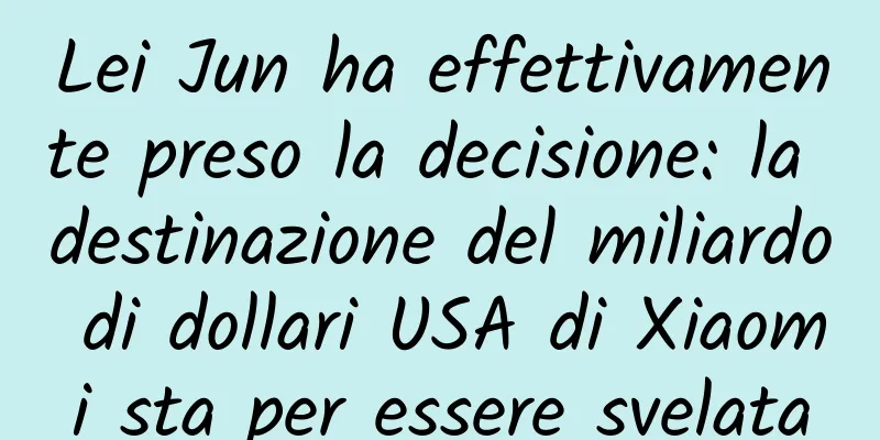 Lei Jun ha effettivamente preso la decisione: la destinazione del miliardo di dollari USA di Xiaomi sta per essere svelata