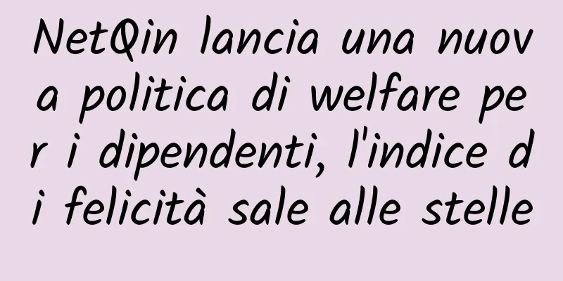 NetQin lancia una nuova politica di welfare per i dipendenti, l'indice di felicità sale alle stelle