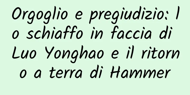 Orgoglio e pregiudizio: lo schiaffo in faccia di Luo Yonghao e il ritorno a terra di Hammer