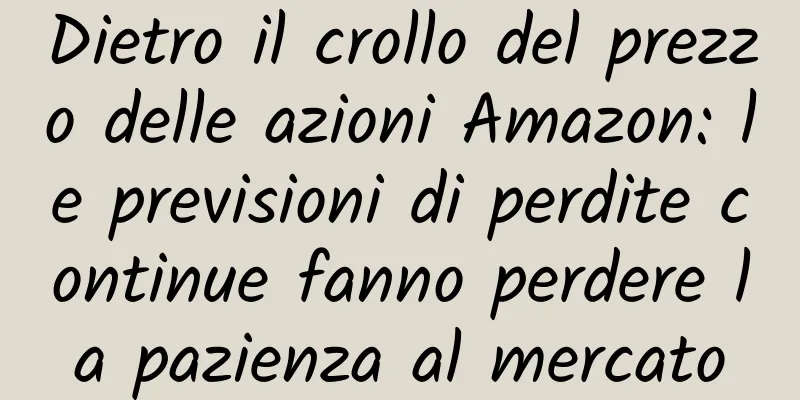 Dietro il crollo del prezzo delle azioni Amazon: le previsioni di perdite continue fanno perdere la pazienza al mercato