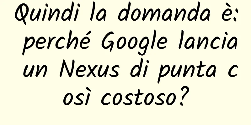 Quindi la domanda è: perché Google lancia un Nexus di punta così costoso?