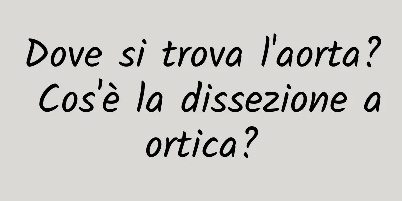 Dove si trova l'aorta? Cos'è la dissezione aortica?