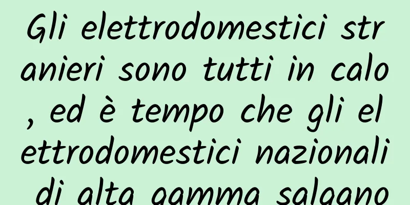 Gli elettrodomestici stranieri sono tutti in calo, ed è tempo che gli elettrodomestici nazionali di alta gamma salgano