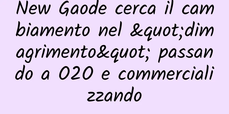 New Gaode cerca il cambiamento nel "dimagrimento" passando a O2O e commercializzando