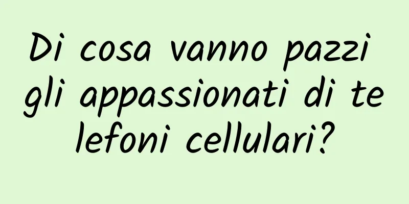 Di cosa vanno pazzi gli appassionati di telefoni cellulari?