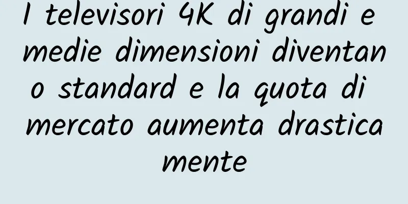 I televisori 4K di grandi e medie dimensioni diventano standard e la quota di mercato aumenta drasticamente