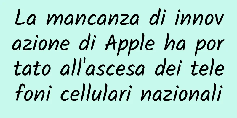 La mancanza di innovazione di Apple ha portato all'ascesa dei telefoni cellulari nazionali