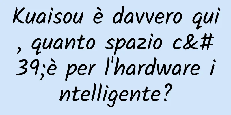 Kuaisou è davvero qui, quanto spazio c'è per l'hardware intelligente?