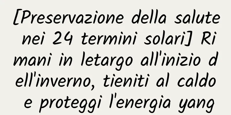 [Preservazione della salute nei 24 termini solari] Rimani in letargo all'inizio dell'inverno, tieniti al caldo e proteggi l'energia yang