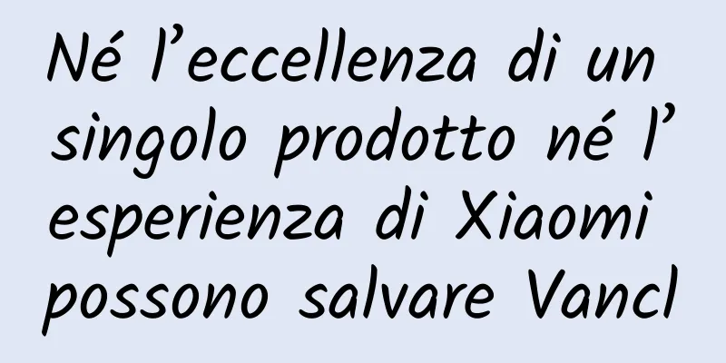 Né l’eccellenza di un singolo prodotto né l’esperienza di Xiaomi possono salvare Vancl