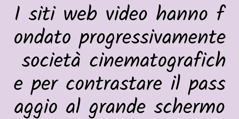 I siti web video hanno fondato progressivamente società cinematografiche per contrastare il passaggio al grande schermo