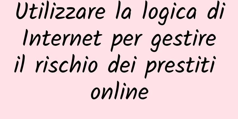 Utilizzare la logica di Internet per gestire il rischio dei prestiti online