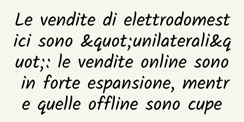 Le vendite di elettrodomestici sono "unilaterali": le vendite online sono in forte espansione, mentre quelle offline sono cupe