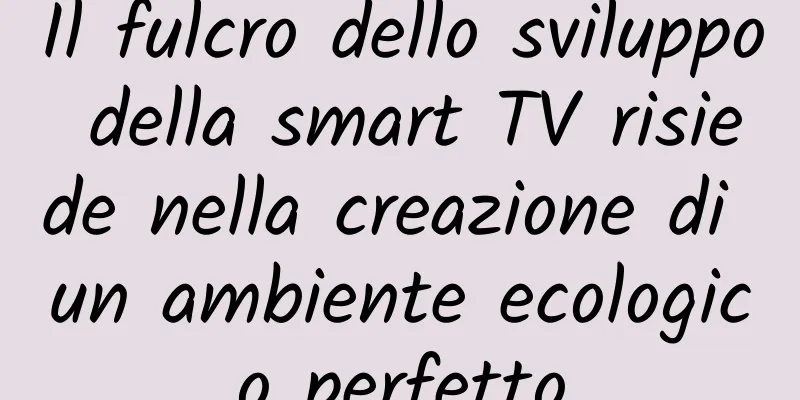 Il fulcro dello sviluppo della smart TV risiede nella creazione di un ambiente ecologico perfetto