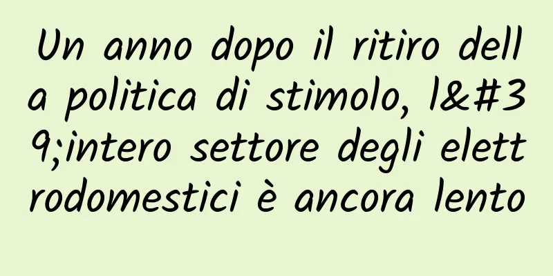 Un anno dopo il ritiro della politica di stimolo, l'intero settore degli elettrodomestici è ancora lento
