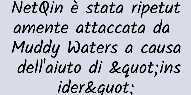 NetQin è stata ripetutamente attaccata da Muddy Waters a causa dell'aiuto di "insider"