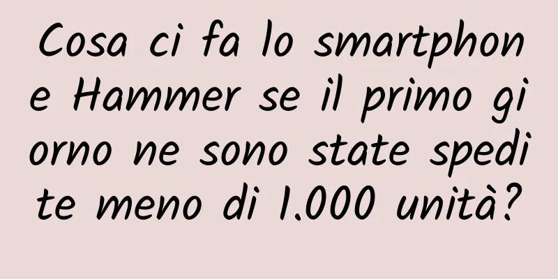 Cosa ci fa lo smartphone Hammer se il primo giorno ne sono state spedite meno di 1.000 unità?