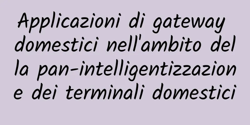 Applicazioni di gateway domestici nell'ambito della pan-intelligentizzazione dei terminali domestici