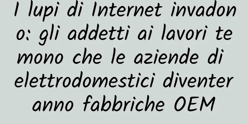 I lupi di Internet invadono: gli addetti ai lavori temono che le aziende di elettrodomestici diventeranno fabbriche OEM