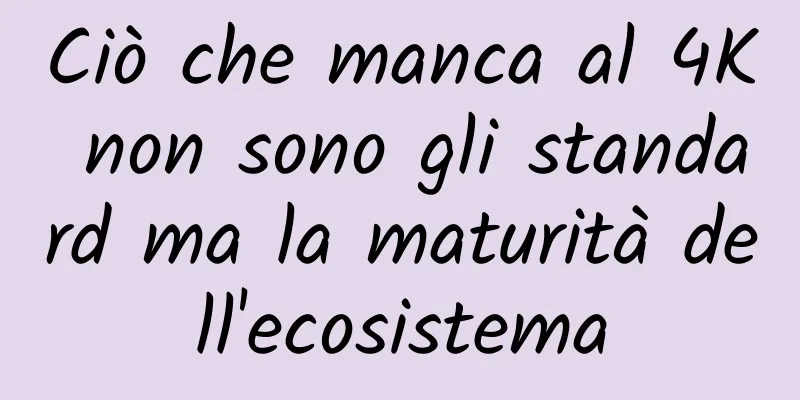 Ciò che manca al 4K non sono gli standard ma la maturità dell'ecosistema
