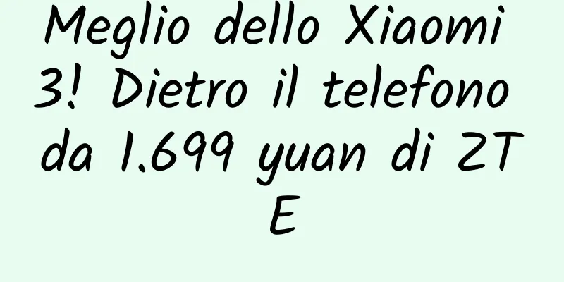 Meglio dello Xiaomi 3! Dietro il telefono da 1.699 yuan di ZTE