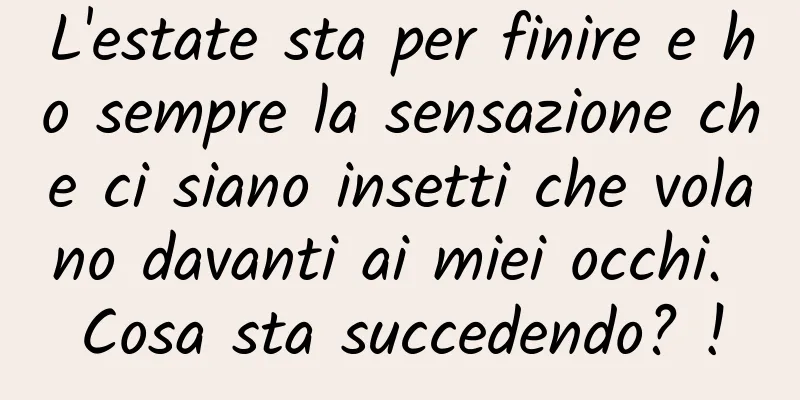 L'estate sta per finire e ho sempre la sensazione che ci siano insetti che volano davanti ai miei occhi. Cosa sta succedendo? !