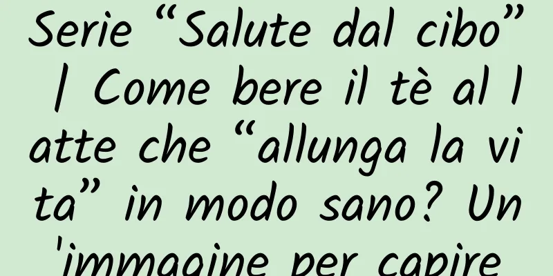 Serie “Salute dal cibo” | Come bere il tè al latte che “allunga la vita” in modo sano? Un'immagine per capire