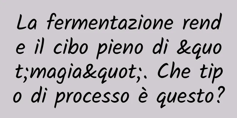 La fermentazione rende il cibo pieno di "magia". Che tipo di processo è questo?