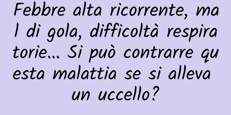 Febbre alta ricorrente, mal di gola, difficoltà respiratorie... Si può contrarre questa malattia se si alleva un uccello?