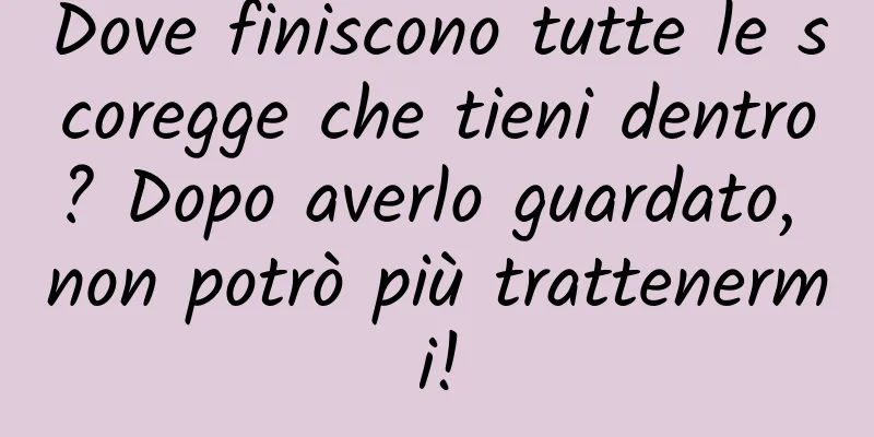 Dove finiscono tutte le scoregge che tieni dentro? Dopo averlo guardato, non potrò più trattenermi!