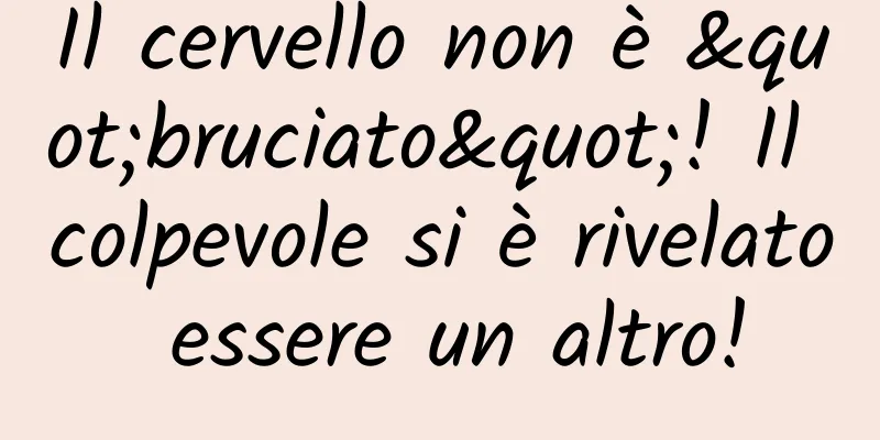 Il cervello non è "bruciato"! Il colpevole si è rivelato essere un altro!