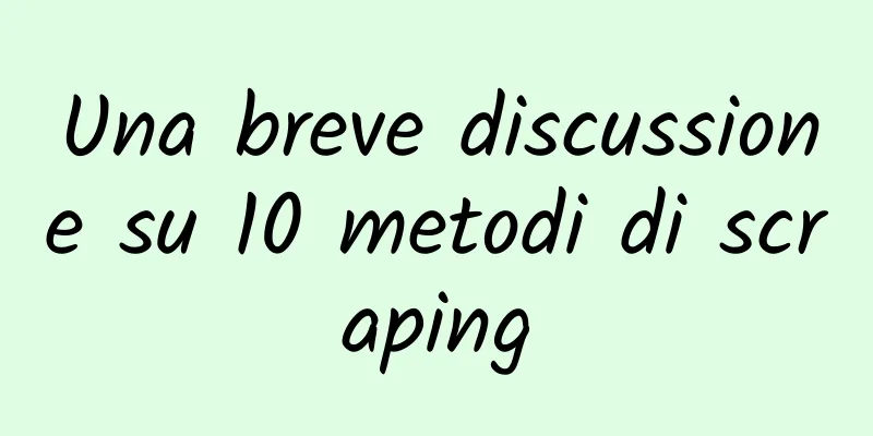 Una breve discussione su 10 metodi di scraping