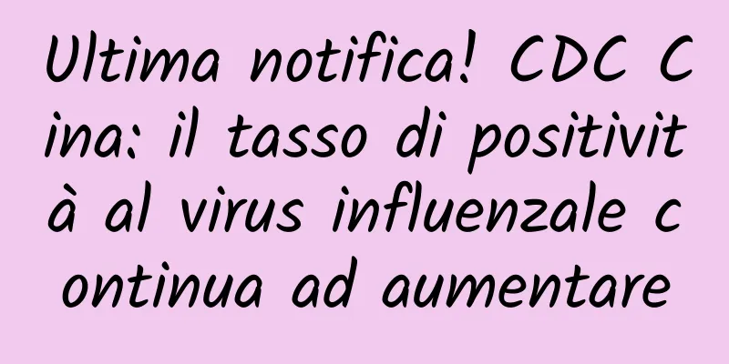 Ultima notifica! CDC Cina: il tasso di positività al virus influenzale continua ad aumentare