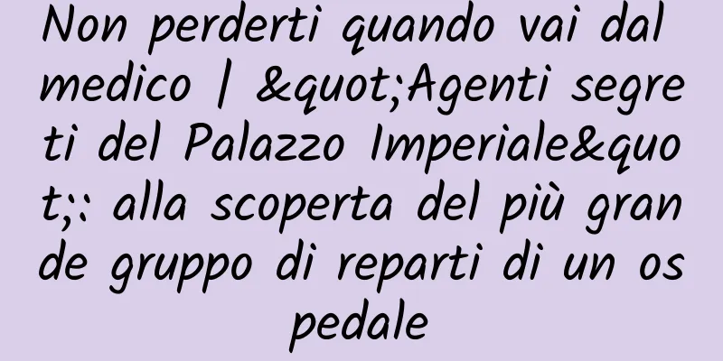 Non perderti quando vai dal medico | "Agenti segreti del Palazzo Imperiale": alla scoperta del più grande gruppo di reparti di un ospedale