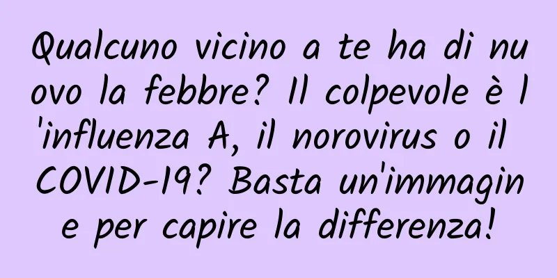 Qualcuno vicino a te ha di nuovo la febbre? Il colpevole è l'influenza A, il norovirus o il COVID-19? Basta un'immagine per capire la differenza!
