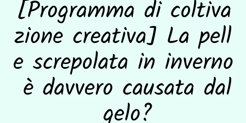 [Programma di coltivazione creativa] La pelle screpolata in inverno è davvero causata dal gelo?